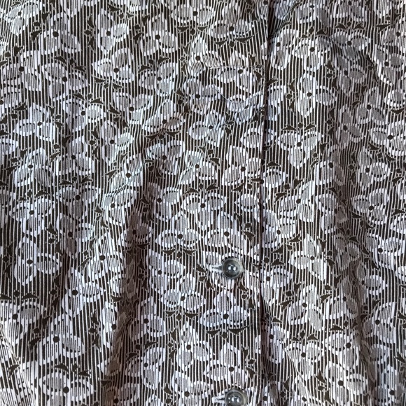 A.P.C Rue Madame Paris gray floral ruffle blouse - Picture 3 of 4